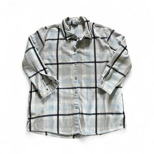 Eddie Bauer Light Blue Checkered Shacket Jacket